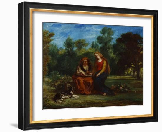 The Education of the Virgin, 1852-Eugene Delacroix-Framed Giclee Print