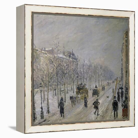 The Effect of Snow on the Boulevard's Appearance-Camille Pissarro-Framed Premier Image Canvas