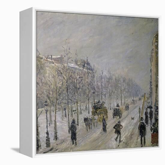 The Effect of Snow on the Boulevard's Appearance-Camille Pissarro-Framed Premier Image Canvas