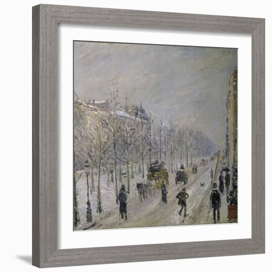 The Effect of Snow on the Boulevard's Appearance-Camille Pissarro-Framed Giclee Print