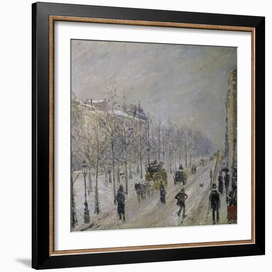 The Effect of Snow on the Boulevard's Appearance-Camille Pissarro-Framed Giclee Print