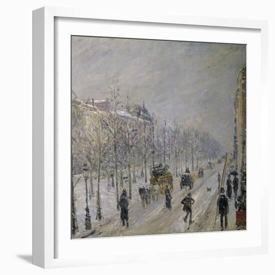 The Effect of Snow on the Boulevard's Appearance-Camille Pissarro-Framed Giclee Print