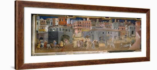 The effects of good government in cities-Ambrogio Lorenzetti-Framed Giclee Print