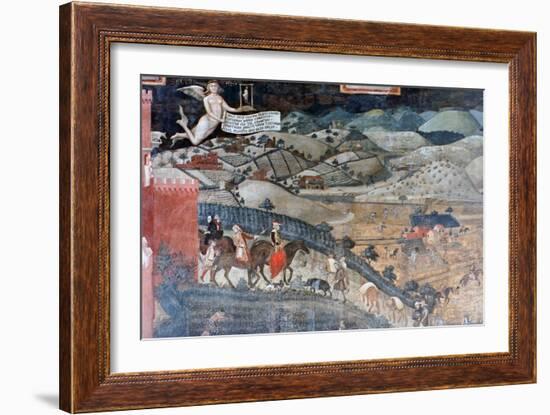 The Effects of Good Government in the Countryside, (Detail), 1338-1340-Ambrogio Lorenzetti-Framed Giclee Print