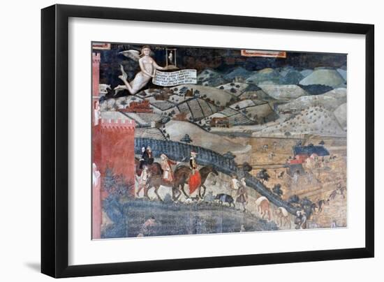 The Effects of Good Government in the Countryside, (Detail), 1338-1340-Ambrogio Lorenzetti-Framed Giclee Print