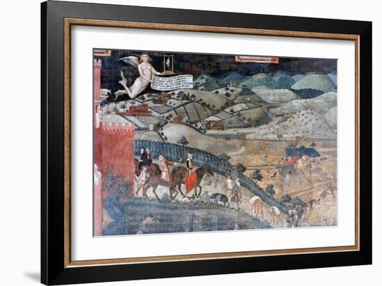The Effects of Good Government in the Countryside, (Detail), 1338-1340-Ambrogio Lorenzetti-Framed Giclee Print