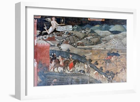 The Effects of Good Government in the Countryside, (Detail), 1338-1340-Ambrogio Lorenzetti-Framed Giclee Print