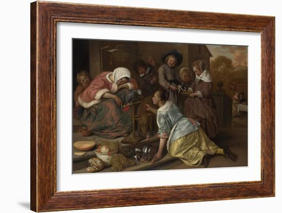 The Effects of Intemperance, Ca 1665-Jan Havicksz Steen-Framed Giclee Print