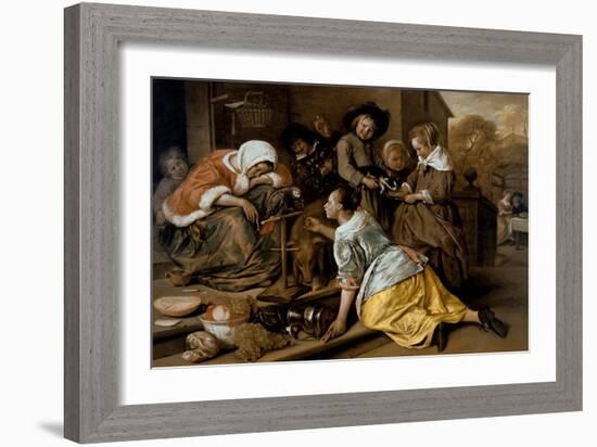 The Effects of Intemperance, circa 1663-65-Jan Havicksz. Steen-Framed Giclee Print