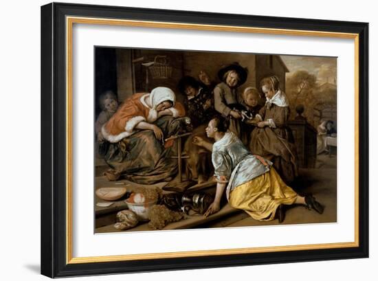 The Effects of Intemperance, circa 1663-65-Jan Havicksz. Steen-Framed Giclee Print