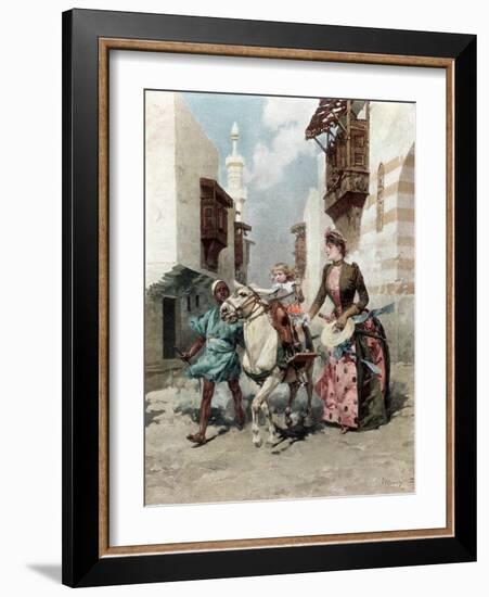 The Egyptian Quarter at the Universal Exposition, Paris, 1889-null-Framed Giclee Print