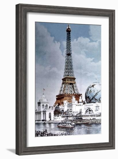 The Eiffel Tower and 'Globe Celeste' at the 1900 World Exposition-null-Framed Photo