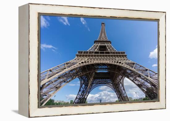 The Eiffel Tower and Montparnasse Tower over Blue Sky-F C G-Framed Premier Image Canvas