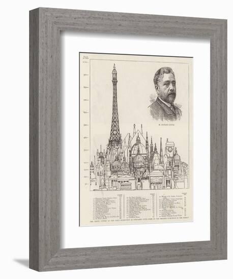 The Eiffel Tower at the Paris Exhibition as Compared with Some of the Highest Buildings in the Worl-null-Framed Giclee Print