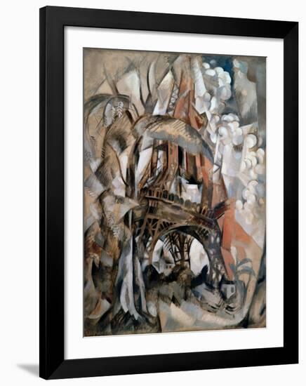 The Eiffel Tower with Trees, 1910-Robert Delaunay-Framed Giclee Print