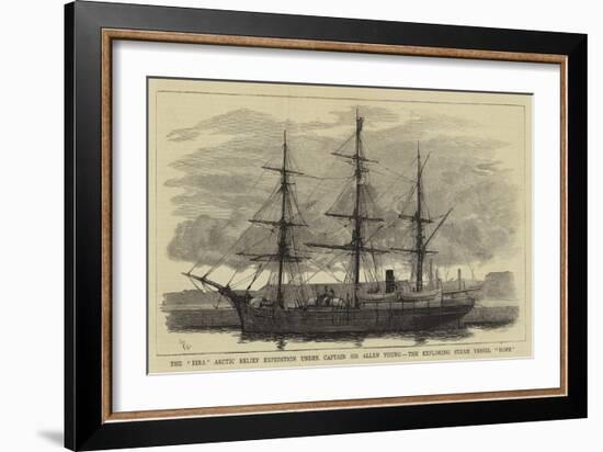 The Eira Arctic Relief Expedition under Captain Sir Allen Young, the Exploring Steam Vessel Hope-William Lionel Wyllie-Framed Giclee Print