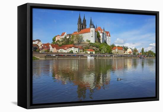 The Elbe in Front of Albrechtsburg and Cathedral in Mei§en-Uwe Steffens-Framed Premier Image Canvas