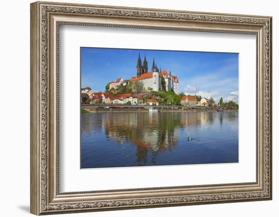 The Elbe in Front of Albrechtsburg and Cathedral in Mei§en-Uwe Steffens-Framed Photographic Print