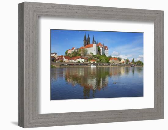 The Elbe in Front of Albrechtsburg and Cathedral in Mei§en-Uwe Steffens-Framed Photographic Print