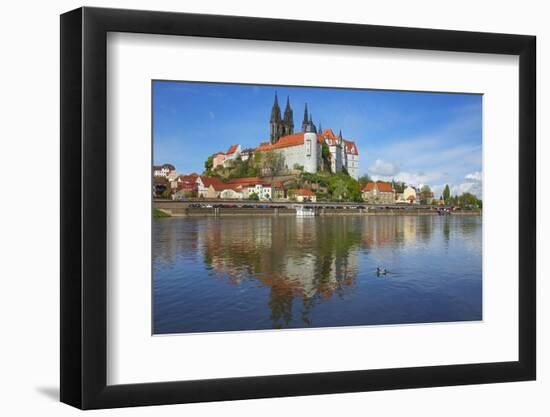 The Elbe in Front of Albrechtsburg and Cathedral in Mei§en-Uwe Steffens-Framed Photographic Print