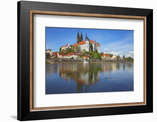 The Elbe in Front of Albrechtsburg and Cathedral in Mei§en-Uwe Steffens-Framed Photographic Print