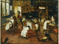 A Singerie: Monkey Barbers Serving Cats-Jan Van, The Elder Kessel-Giclee Print