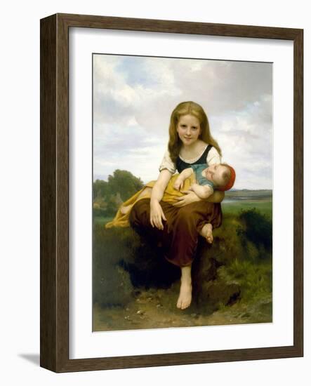 The Elder Sister, 1869 (Oil on Canvas)-William-Adolphe Bouguereau-Framed Giclee Print
