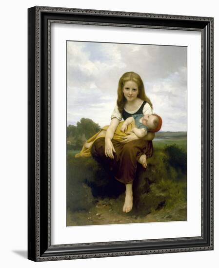 The Elder Sister (La Soeur Aîné), 1869-William-Adolphe Bouguereau-Framed Giclee Print