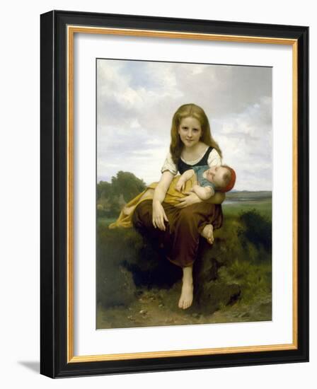 The Elder Sister (La Soeur Aîné), 1869-William-Adolphe Bouguereau-Framed Giclee Print