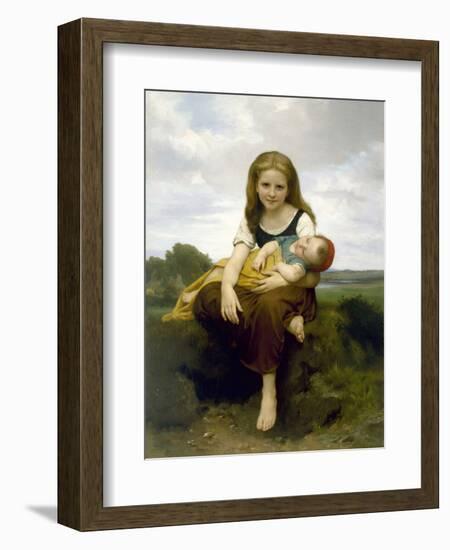 The Elder Sister (La Soeur Aîné), 1869-William-Adolphe Bouguereau-Framed Giclee Print