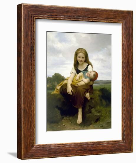 The Elder Sister (La Soeur Aîné), 1869-William-Adolphe Bouguereau-Framed Giclee Print