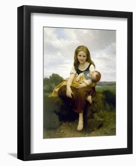 The Elder Sister (La Soeur Aîné), 1869-William-Adolphe Bouguereau-Framed Giclee Print