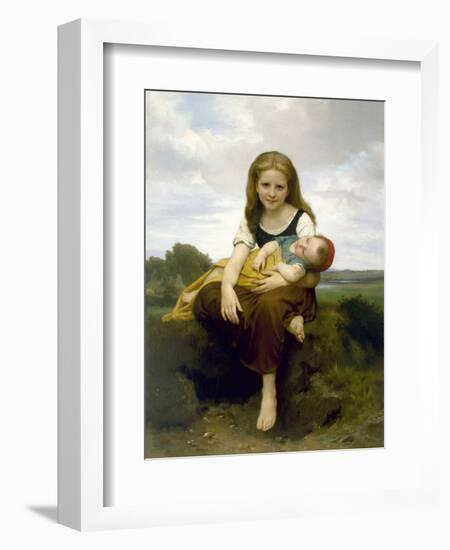 The Elder Sister (La Soeur Aîné), 1869-William-Adolphe Bouguereau-Framed Giclee Print