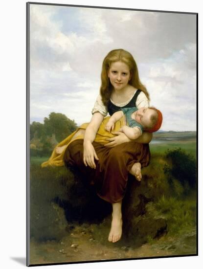 the Elder Sister  (La Soeur Ainee) Peinture De William-Adolphe Bouguereau (1825-1905) 1869 - Oil O-William-Adolphe Bouguereau-Mounted Giclee Print