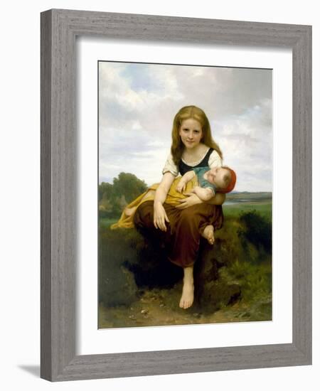 The Elder Sister (La Soeur Ainee)-William Adolphe Bouguereau-Framed Giclee Print