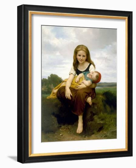 The Elder Sister (La Soeur Ainee)-William Adolphe Bouguereau-Framed Giclee Print