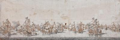 The English and Dutch Fleets Exchanging Salutes at Sea with the 'Prince' and the 'Gouden Leeuw'…-Willem van de, the Elder Velde-Premier Image Canvas