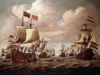 The English and Dutch Fleets Exchanging Salutes at Sea with the 'Prince' and the 'Gouden Leeuw'…-Willem van de, the Elder Velde-Premium Giclee Print