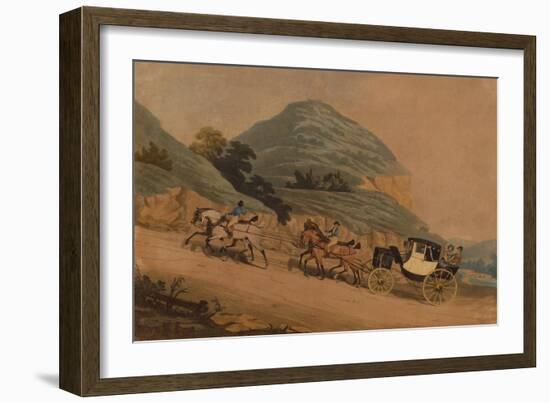 The Elected M.P. on His Way to the House of Commons (Coloured Engraving)-James Pollard-Framed Giclee Print