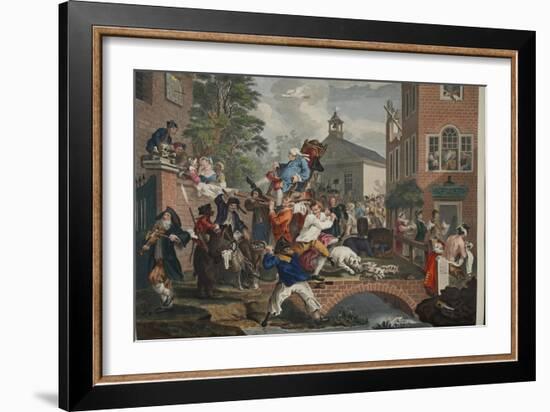 The Election, Chairing the Member, Illustration from 'Hogarth Restored: the Whole Works of the…-William Hogarth-Framed Giclee Print