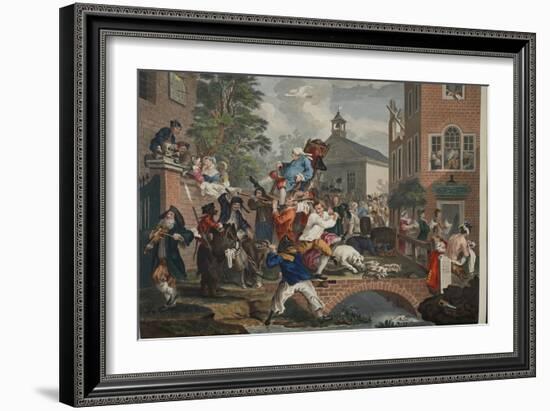 The Election, Chairing the Member, Illustration from 'Hogarth Restored: the Whole Works of the…-William Hogarth-Framed Giclee Print