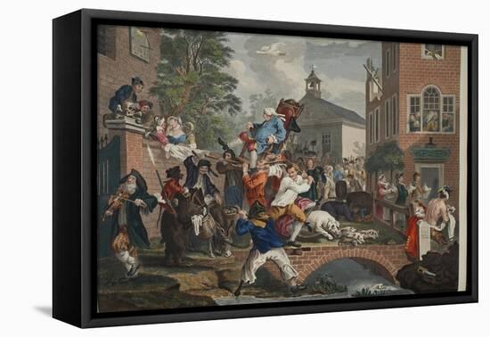 The Election, Chairing the Member, Illustration from 'Hogarth Restored: the Whole Works of the…-William Hogarth-Framed Premier Image Canvas