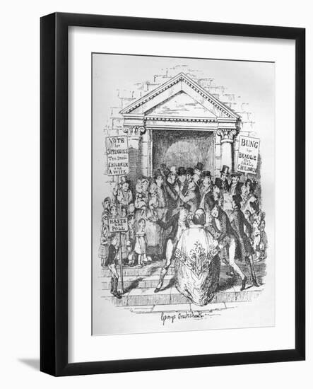 The Election for Beadle, C1900-George Cruikshank-Framed Giclee Print