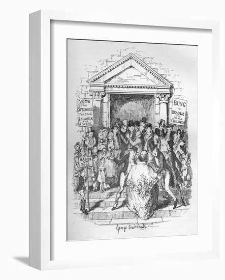 The Election for Beadle, C1900-George Cruikshank-Framed Giclee Print