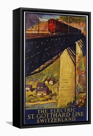 The Electric St. Gotthard Line, Switzerland Poster-Daniel Buzzi-Framed Premier Image Canvas