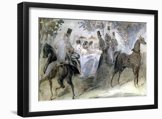 The Elegant Horse and Riders, C1822-1892-Constantin Guys-Framed Giclee Print