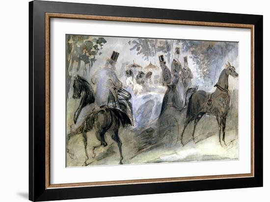The Elegant Horse and Riders, C1822-1892-Constantin Guys-Framed Giclee Print