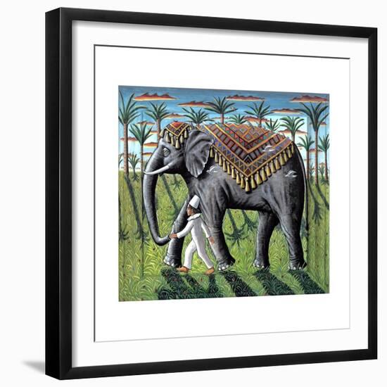 The Elephant and Boy, 2008-PJ Crook-Framed Giclee Print