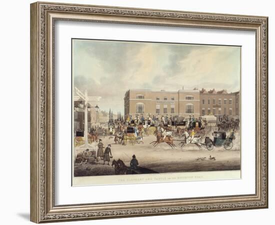 The Elephant and Castle on the Brighton Road, 1826 (Engraving)-James Pollard-Framed Giclee Print