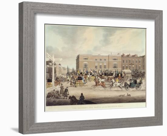 The Elephant and Castle on the Brighton Road, 1826 (Engraving)-James Pollard-Framed Giclee Print